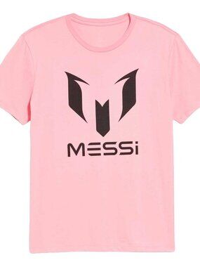 OLD NAVY Messi Cotton Blend Crew Neck Short Sleeve Graphic Pink T-Shirt - XL